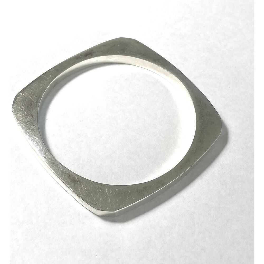 Bracelet Sterling Silver Mexico REVEN Art Deco Geometric Bangle 30.17g Vintage